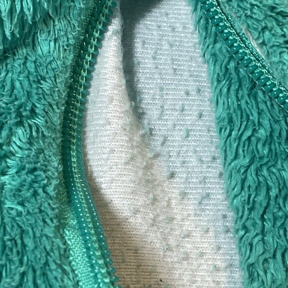 North Face Hoodie Women’s Large Green Full Zip Fleece Zip Up WORN - Picture 5 of 11